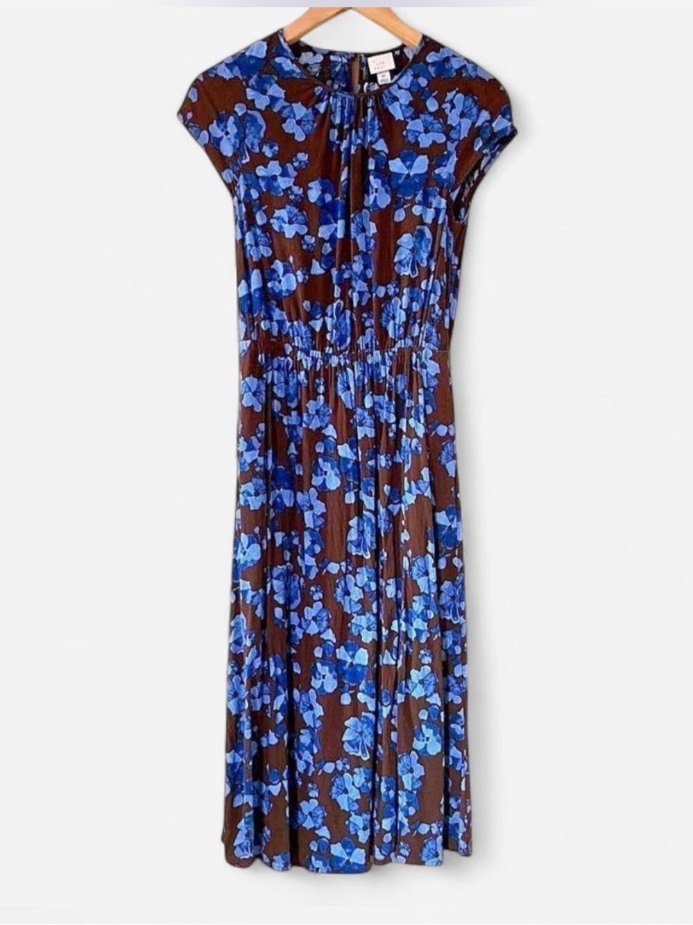 Chocolate Brown & Blue Floral Midi Dress by A New Day